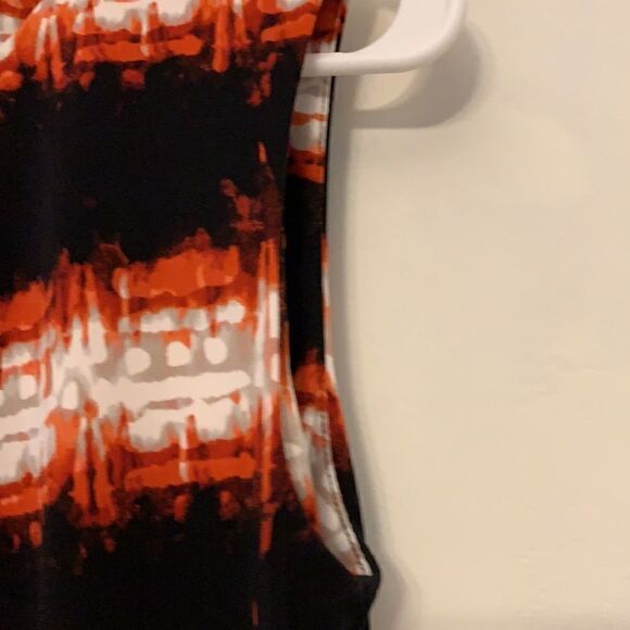Calvin Klein sleeveless multi colored blouse. Length 24” Size S. Keyhole back - Picture 3 of 7